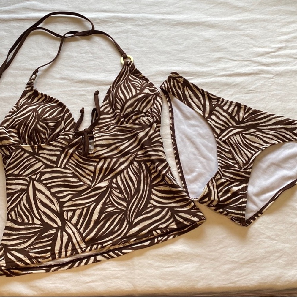 Aqua Rose New Zebra Print Swim Two Piece Bikini